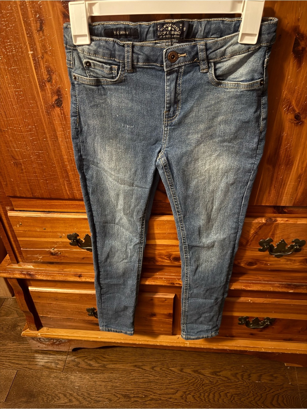 Pre-Owned Girls Size 12 Lucky Brand Mid-Rise Skinny Jeans - Light Blue Wash